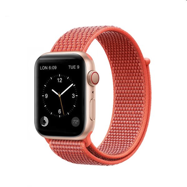 Nylonový řemínek COTEetCI Magic Tape pro Apple Watch 38/40/41mm, oranžový