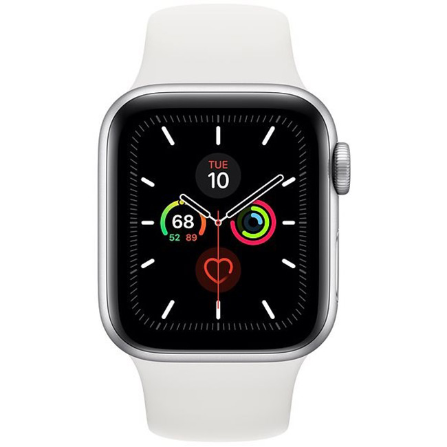 Apple Watch Series 5 GPS, 40mm Silver, Třída B - použité, záruka 12 měsíců