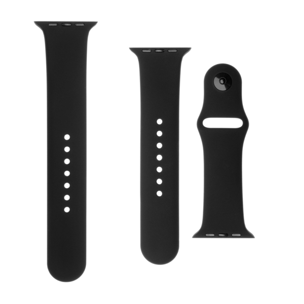 FIXED Set silikonových řemínků pro Apple Watch 38/40/41 mm, černý