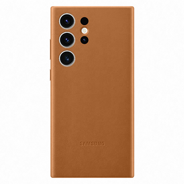 Pouzdro Leather Cover pro Samsung S23 Ultra, camel