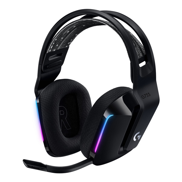 Logitech G733 LIGHTSPEED Wireless RGB Gaming Headset, Black