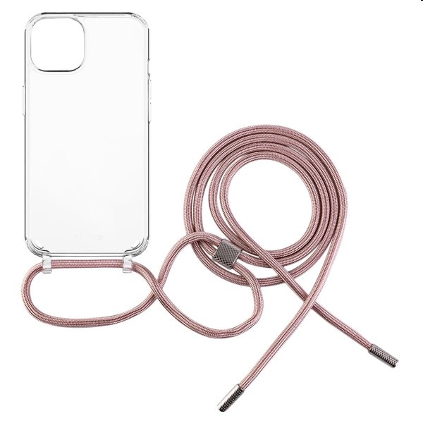 FIXED Pure Neck se šnůrkou na krk pro Apple iPhone 14, růžová