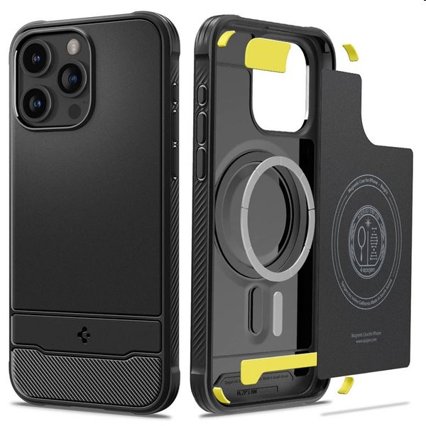 Pouzdro Spigen Rugged Armor MagSafe pro Apple iPhone 15 Pro Max, černé