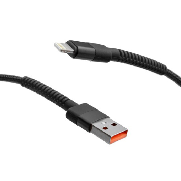 MobilNET Datový a nabíjecí kabel USB/Lightning, 3A, 2m, černý