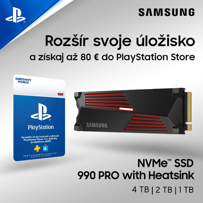 Samsung SSD 990 PRO w/ heatsink, 1TB, NVMe M.2, vystavený, záruka 21 měsíců