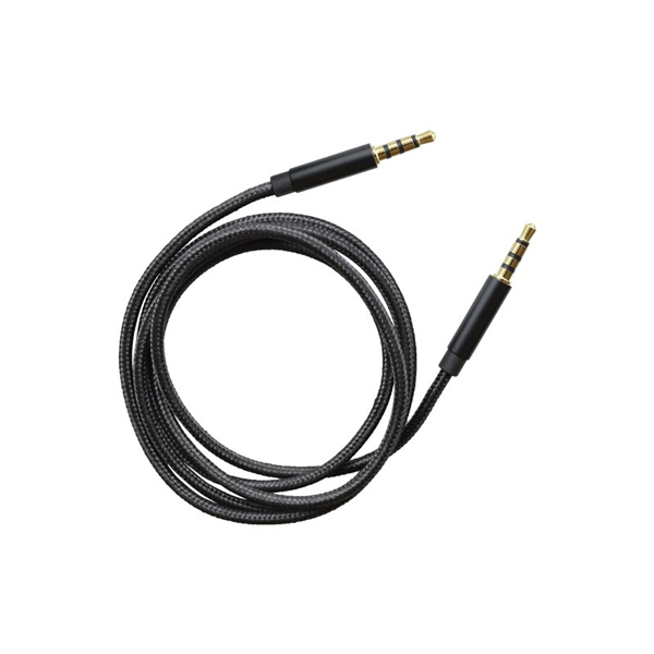 AUX textilní kabel 2 x 3,5 mm jack, černý €