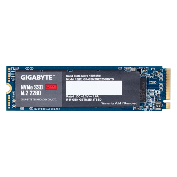 Gigabyte 256GB NVMe SSD, m.2, (1700MB/s, 1100MB/s), vystavený, záruka 21 měsíců