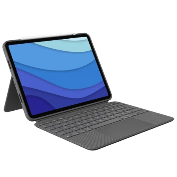 Logitech COMBO TOUCH pro iPad Pro (1., 2., 3, a 4. gen.), UK, šedý