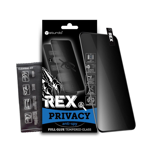 Sturdo Rex Ochranné tvrzené sklo pro Apple iPhone 12, 12 Pro privacy,  černé