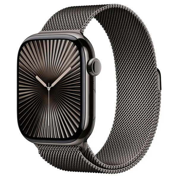 Apple Watch Series 10 GPS + Cellular 42mm Slate Titanium Case with Slate Milanese Loop