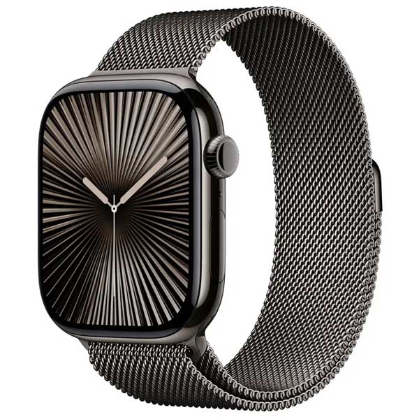 Apple Watch Series 10 GPS + Cellular 46mm  Břidlicově šedý titan s břidlicově šedým milánskym řemínkem  - M/L