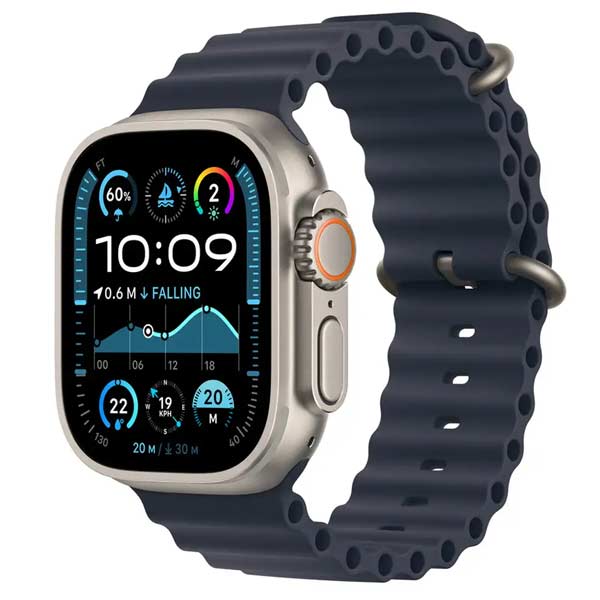 Apple Watch Ultra 2 GPS + Cellular 49mm Natural Titanium Case with Navy Ocean Band