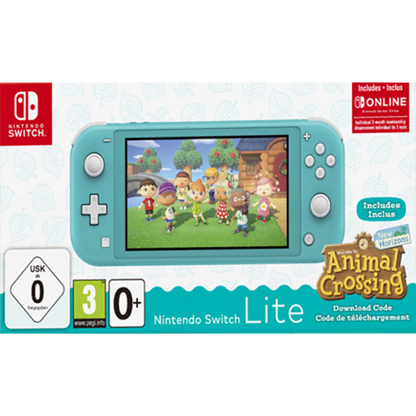 Nintendo Switch Lite, turquoise + Animal Crossing: New Horizons +  Nintendo Switch Online na 12 měsíců