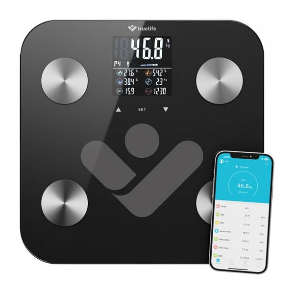 TrueLife FitScale W6 BT, osobní smart diagnostická váha, černá