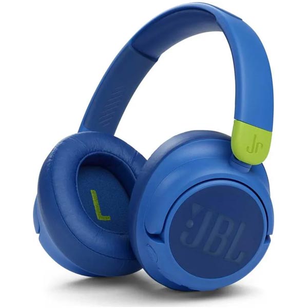 JBL JR460NC Blue dětské bezdrátové sluchátka, modré