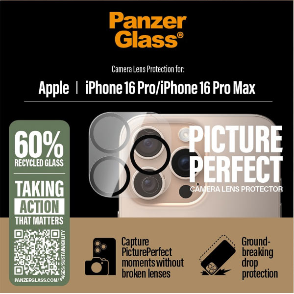 PanzerGlass Ochranný kryt objektivu fotoaparátu Hoops pro Apple iPhone 16 Pro/16 Pro Max