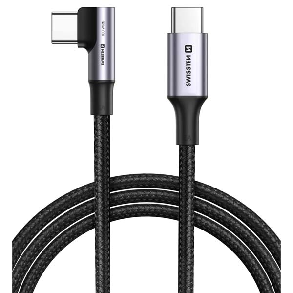 Swissten datový kabel pro notebooky USB-C/USB-C 5A (100W) 2 m, černý