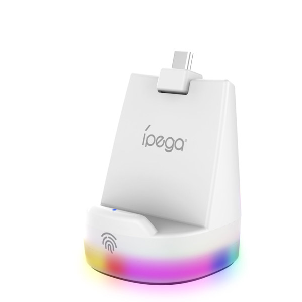 iPega P5P25 Mini nabíjecí dock s RGB pro PlayStation Portal Remote Player, bílý