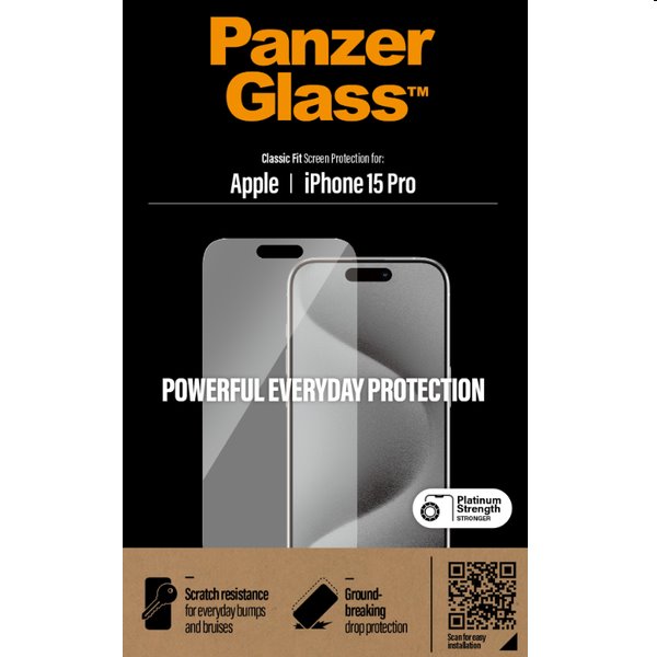 PanzerGlass screen protection for Apple iPhone 15 Pro, rozbalený, záruka 24 měsíců