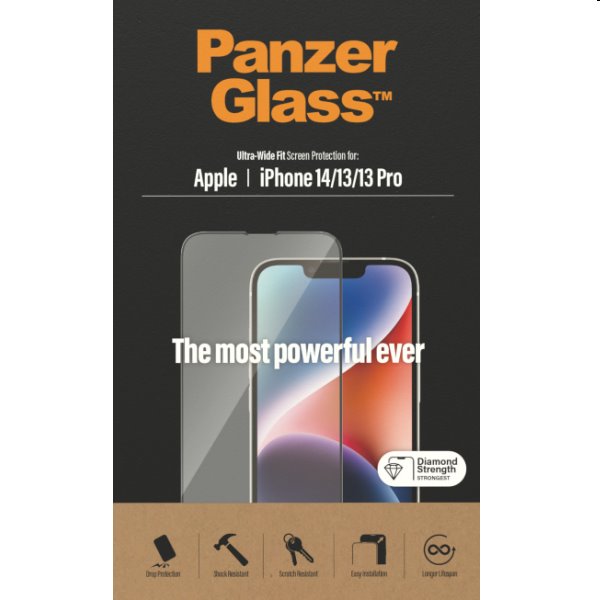 PanzerGlass UWF AB for Apple iPhone 14/13/13 Pro, černý, rozbalený, záruka 24 měsíců