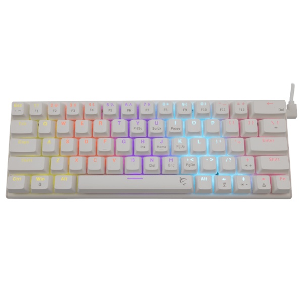 White Shark Gaming mechanical keyboard WAKIZASHI 2, blue switch, US, white