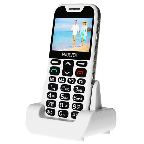 Evolveo EasyPhone XD, White + nabíjecí stojan
