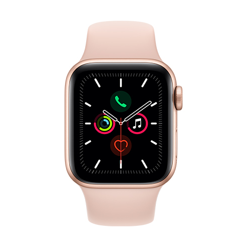 Apple Watch Series 5 GPS, 40mm Gold Aluminium Case with Pink Sand Sport Band