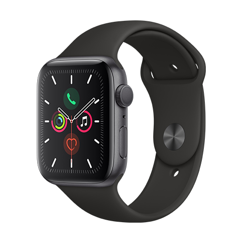 Apple Watch Series 5 GPS, 44mm vesmírná šedá Aluminium Case with černá Sport Band - S/M & M/L