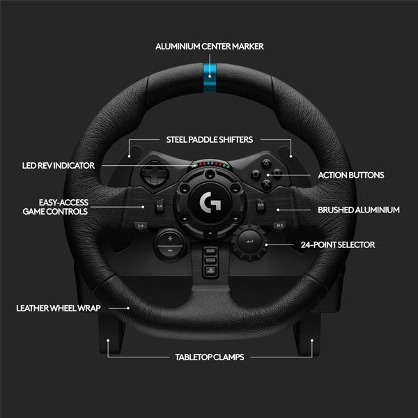 Logitech G923 závodní volant a pedály pro PS4 a PC Logitech G923 závodní volant a pedály pro PS4 a PC