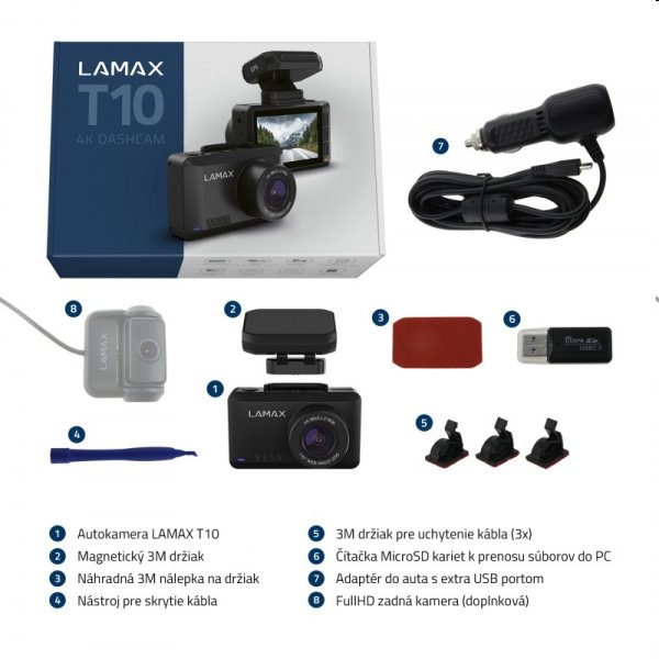 Lamax T10 4K GPS, autokamera s hlášením radarů