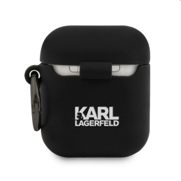 Karl Lagerfeld Rue St Guillaume silikonový obal pro Apple AirPods 1/2, černý