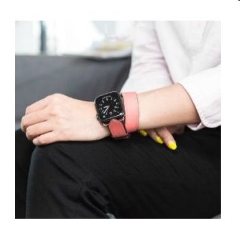Řemínek z telecí kůže (dlouhý) COTEetCI pro Apple Watch 38/40/41mm, oranžovo/růžový