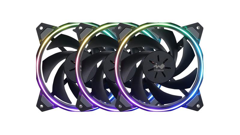 InWin Case fan Sirius Loop ASL120, 120mm, ARGB, Black (Triple pack+ ARGB Controler)