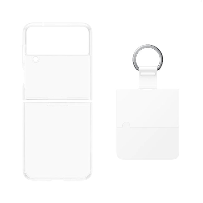 Zadný kryt Clear Cover s držiakom na prst pre Samsung Galaxy Z Flip4, transparentná