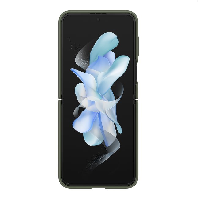 Pouzdro Silicone Cover s držákem na prst pro Samsung Galaxy Z Flip4, khaki
