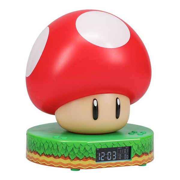 Hodiny s budíkem Super Mushroom Digital (Super Mario)