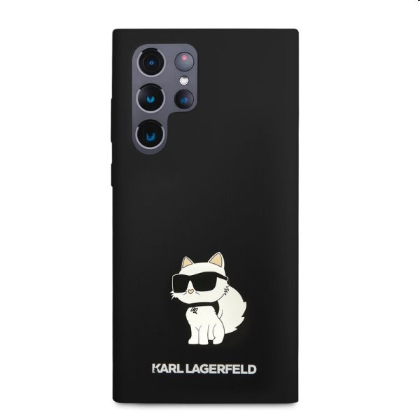 Pouzdro Karl Lagerfeld Liquid Silicone Choupette NFT pro Samsung Galaxy S23 Ultra, čierne