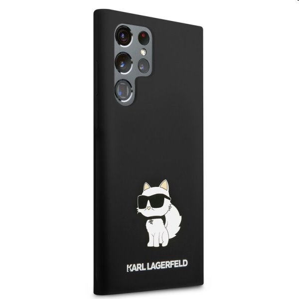 Pouzdro Karl Lagerfeld Liquid Silicone Choupette NFT pro Samsung Galaxy S23 Ultra, čierne