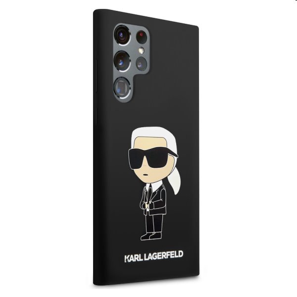 Pouzdro Karl Lagerfeld Liquid Silicone Ikonik NFT pro Samsung Galaxy S23 Ultra, čierne