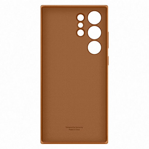 Pouzdro Leather Cover pro Samsung S23 Ultra, camel