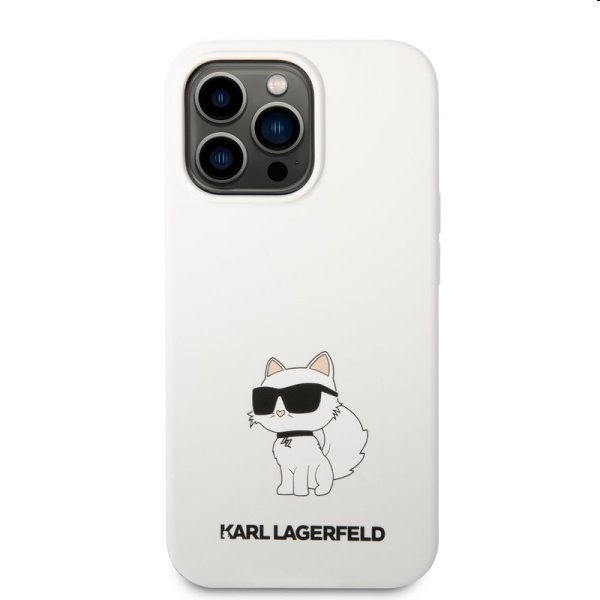 Zadní kryt Karl Lagerfeld Liquid Silicone Choupette NFT pro Apple iPhone 13 Pro Max, bílé