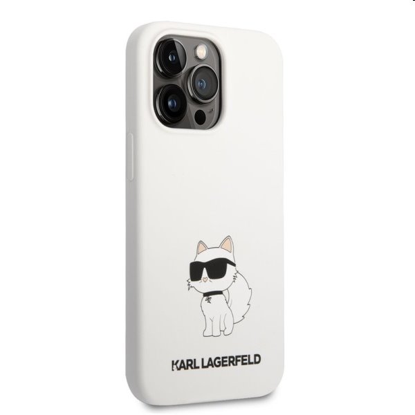 Zadní kryt Karl Lagerfeld Liquid Silicone Choupette NFT pro Apple iPhone 13 Pro Max, bílé