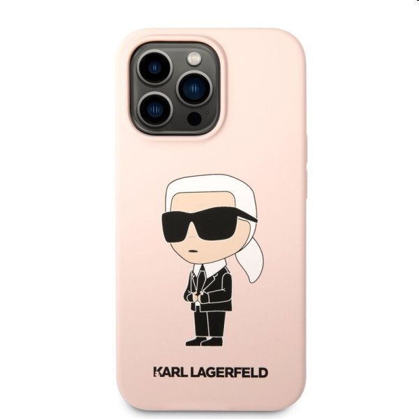 Zadní kryt Karl Lagerfeld Liquid Silicone Ikonik NFT pro Apple iPhone 13 Pro Max, růžové