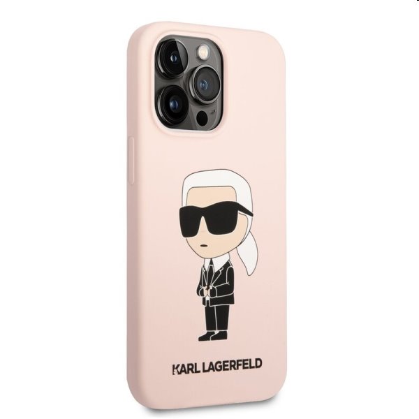 Zadní kryt Karl Lagerfeld Liquid Silicone Ikonik NFT pro Apple iPhone 13 Pro Max, růžové