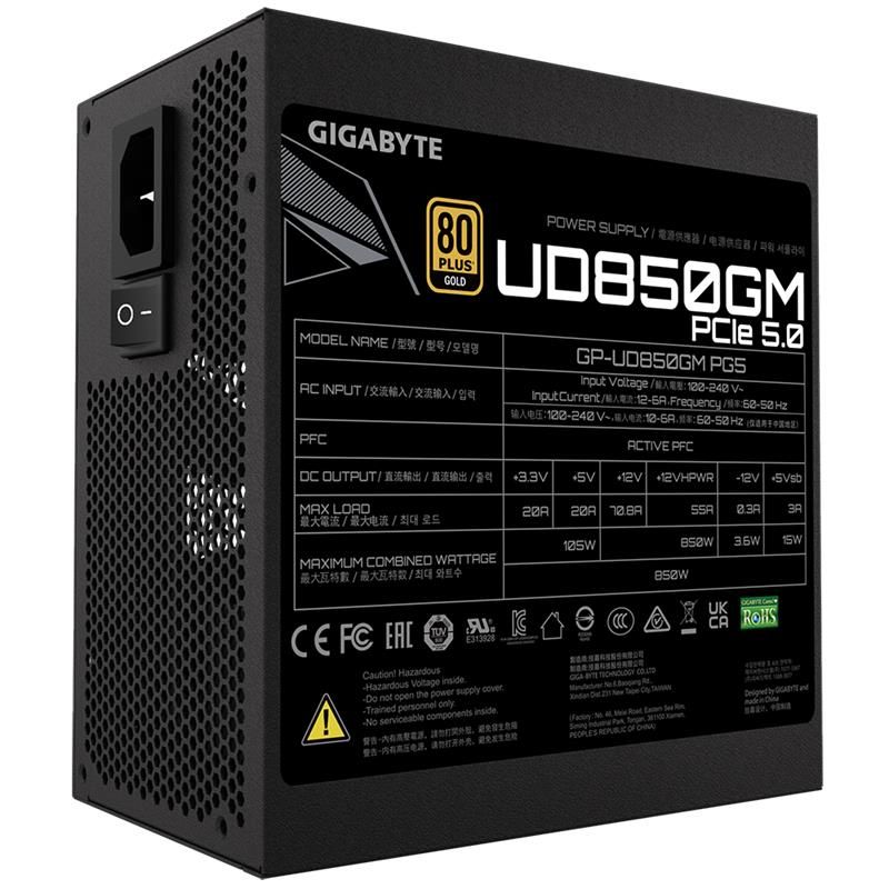 Gigabyte UD850GM PG5 850W 80+ Gold Modular PCIe 5 Gigabyte UD850GM PG5 850W 80+ Gold Modular PCIe 5