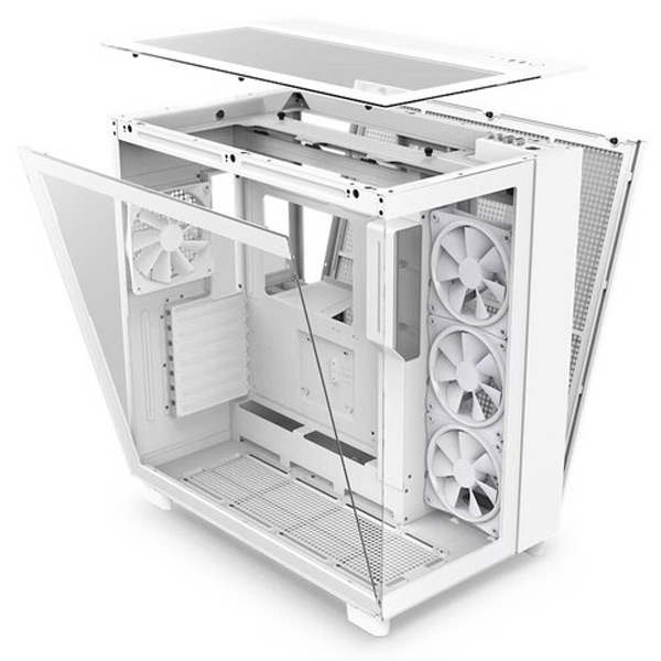 NZXT case H9 Elite Dual-chambers ATX / 3 x RGB 120 mm / 1x 120 mm fan / prosklená / RGB&fan controler / white