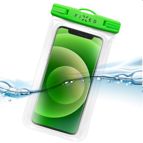 FIXED Voděodolné plovoucí pouzdro na mobill s kvalitním uzamykacím systémem a certifikací IPX8, zelené