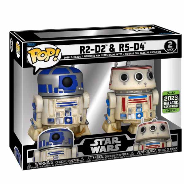 POP! 2 Pack: R2 D2 a R5 D4 (Star Wars) 2023 Galactic Convention Exclusive