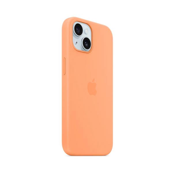 Apple iPhone 15 Silicone Case with MagSafe - Orange Sorbet