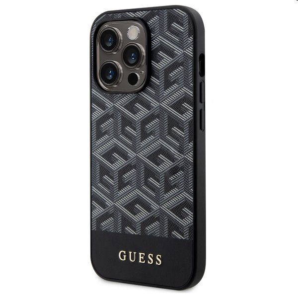 Pouzdro Guess PU G Cube MagSafe pro Apple iPhone 15 Pro Max, černé